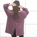 【やみつきとろみ素材】バックスリットボンディングチュニックトップス