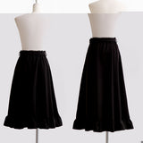 ビジュー釦ロングフリルスカート