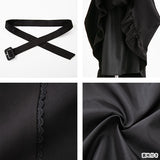 ビジュー釦ロングフリルスカート