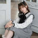 【メール便】選べる襟総柄ブラウス