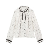 【メール便】選べる襟総柄ブラウス