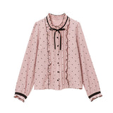 【メール便】選べる襟総柄ブラウス