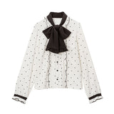 【メール便】選べる襟総柄ブラウス