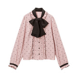 【メール便】選べる襟総柄ブラウス