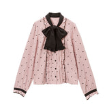 【メール便】選べる襟総柄ブラウス