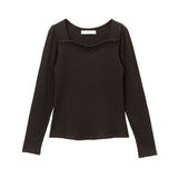 【メール便】選べる袖ビスチェリブカットソートップス