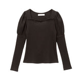 【メール便】選べる袖ビスチェリブカットソートップス