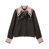 十字架セーラー襟ブラウス