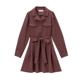 テーラード襟ワンピース