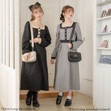 バイカラー上品レディワンピース