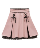 【新春セール】大きめリボンレース切替スカート