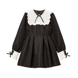 ジャガードスクエア切替ワンピース