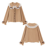 【メール便】選べる襟デザインロリータレースブラウス