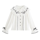 いばらの薔薇デザインフリルブラウス