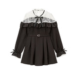 オフショルレースフリルワンピース