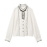 【メール便】フリルハイネックブラウス