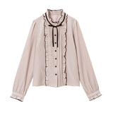 【メール便】フリルハイネックブラウス