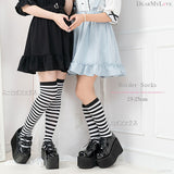 【メール便】ボーダーハイorニーハイソックス