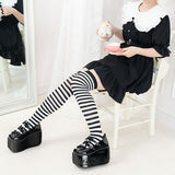 【メール便】ボーダーハイorニーハイソックス