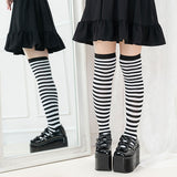 【メール便】ボーダーハイorニーハイソックス