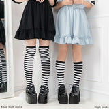 【メール便】ボーダーハイorニーハイソックス
