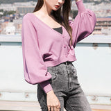 ボリュームスリーブショートカーディガン【ニット】