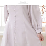 【選べる丈】ペンタゴンネックAラインワンピース