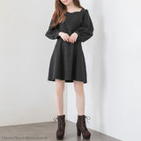 【選べる丈】ペンタゴンネックAラインワンピース