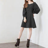 【選べる丈】ペンタゴンネックAラインワンピース