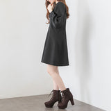 【選べる丈】ペンタゴンネックAラインワンピース