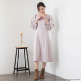 【選べる丈】ペンタゴンネックAラインワンピース