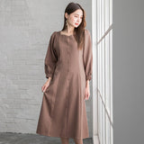 【選べる丈】ペンタゴンネックAラインワンピース