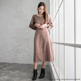 【選べる丈】ペンタゴンネックAラインワンピース