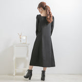 【選べる丈】ペンタゴンネックAラインワンピース