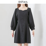 【選べる丈】ペンタゴンネックAラインワンピース