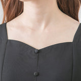 【選べる丈】ペンタゴンネックAラインワンピース