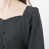 【選べる丈】ペンタゴンネックAラインワンピース