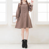 【選べる丈】ペンタゴンネックAラインワンピース