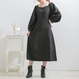 【選べる丈】ペンタゴンネックAラインワンピース