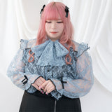 【メール便】レースボウタイフリルブラウス