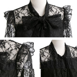 【メール便】レースボウタイフリルブラウス