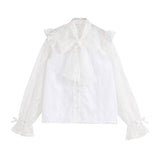 【メール便】レースボウタイフリルブラウス