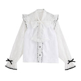 【メール便】レースボウタイフリルブラウス