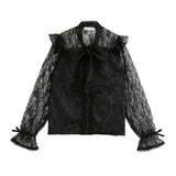 【メール便】レースボウタイフリルブラウス