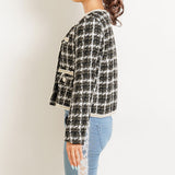 ゴールドボタンツイードジャケット