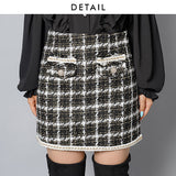 ゴールドボタンツイードスカート