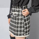 ゴールドボタンツイードスカート