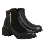 6cmヒールサイドジップショートブーツ