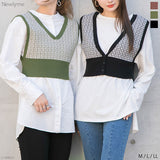 【前後2WAY】幾何学柄ビスチェ【ニット】