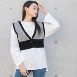 【前後2WAY】幾何学柄ビスチェ【ニット】